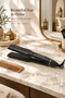 Black Ceramic Wide Plate Hair Flat Iron, Luxury Hair Straightener, Fast Heat for Thick Long Curly Hair - 3