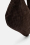 Velora Women's Knitted Patterned Shoulder Bag Real Suede Leather Brown - 4