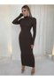 Women's long sleeve turtleneck padded long diving dress - 2