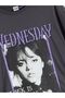 Lcw Kids Gray Crew Neck Wednesday Printed Girl's T-Shirt - 4