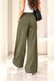 Green Elastic Waist Palazzo Trousers - 3