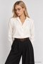 Flowy Basic Satin Surface Shirt Lgk0011 Ecru - 2