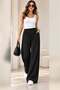 Black Elastic Waist Palazzo Trousers
