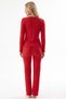 Red Modal Camisole Pajama Set with Stones - 3