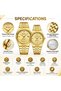 Stainless Steel Couple Watches Set, Men’s & Women’s Matching Analog Quartz Watches with Stainless Steel Strap, Elegant Couple Gift for Husband, Wife, Boyfriend & Girlfriend - 2