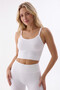 White Corded Crop Tank Top
