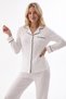 Ecru Ribbed Cotton Modal Shirt and Pants Set - 3
