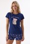 Navy Blue Sweat Dreams Shorts Pajama Set - 3