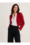 Women's Red Slim Fit Short Blazer Jacket - 4