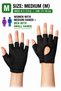 Fingerless Gym Gloves for Men and Women, Ultra-Light Breathable Workout Gloves with Silicone Gel Palm Grip and Wrist Strap, Smartwatch Friendly, for Weightlifting, Cycling and Fitness, Black