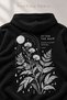 Flower and Leaf Printed Hooded Sweatshirt with Front and Back Prints and Kangaroo Pocket - 6
