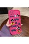 Realme C25Y/C21Y Compatible Pink Red Silicone Cartoon Pattern Case Shockproof Camera Protection