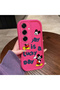 Samsung Galaxy S25 Plus Compatible Pink Red Silicone Cartoon Pattern Case Shockproof Camera Protection