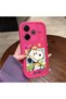 Redmi 13/13X Compatible Pink Red Silicone Snoopy Pattern Case Shockproof Camera Protection