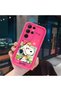 Samsung Galaxy S22 Ultra Compatible Pink Red Silicone Snoopy Pattern Case Shockproof Camera Protection - 3