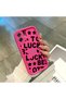 Samsung Galaxy A07 4g Compatible Good Luck Written Star and Letter Pattern Fuchsia Pink Silicone Phone Case Impact Resistant - 4