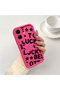 Infinix Smart 10 Compatible Good Luck Written Star and Letter Pattern Fuchsia Pink Silicone Phone Case Impact Resistant - 2