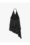 Halter Neck Asymmetrical Cutout Degaje Collar Sleeveless Layered Sequined Satin Dress - 6