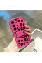 Infinix Hot 60 Pro Plus Compatible Good Luck Written Star and Letter Pattern Fuchsia Pink Silicone Phone Case Shockproof - 4