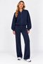 Women's Oversize Zippered Jacket Without Pockets High Waist Spanish Leg 2-Piece Tracksuit Set