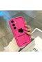 Samsung Galaxy S24 Plus Compatible Pink Red Silicone Maple Leaf Pattern Case Shockproof Camera Protection - 4