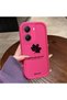 Poco X7 Pro Compatible Pink Red Silicone Maple Leaf Pattern Case Shockproof Camera Protection