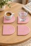 Mini Arch Rainbow 100% Silicone Coasters 8 cm Set of 4 Nude Pink