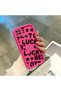 Poco C31 Compatible Good Luck Written Star and Letter Pattern Fuchsia Pink Silicone Phone Case Shockproof - 4
