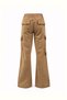 Elastic Waist Brown Cargo Pocket Trousers - 4