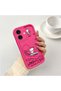 iPhone 16 Compatible Pink Red Silicone Snoopy Pattern Case Shockproof Camera Protection - 2