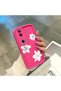 Vivo V50 Compatible Pink Red Silicone Flower Pattern Case Shockproof Camera Protection - 4