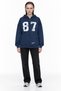 Oversize college printed zippered hooded sweatshirt - 3