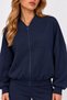 Women's Oversize Zippered Jacket Without Pockets High Waist Spanish Leg 2-Piece Tracksuit Set - 2
