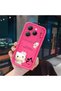 Infinix Hot 40/40 Pro Compatible Pink Red Silicone Kitty Case Shockproof Camera Protection - 3
