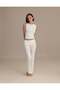 Women's Zero Sleeve Crew Neck Top Ecru Single Product Cotton Basic Undershirt