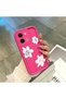 Vivo Y28 4g Compatible Pink Red Silicone Flower Pattern Case Shockproof Camera Protection - 4