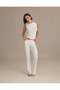 Women's Zero Sleeve Crew Neck Top Ecru Single Product Cotton Basic Undershirt - 7