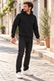 Men's Black Hooded Sweatshirt with Pockets, 3 Thread Puff Soft Fabric