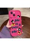 iPhone 15 Compatible Pink Red Silicone Cartoon Pattern Case Shockproof Camera Protection