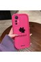 Mi 12 Lite Compatible Pink Red Silicone Maple Leaf Pattern Case Shockproof Camera Protection