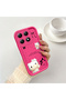 Mi 14t Compatible Pink Red Silicone Kitty Case Shockproof Camera Protection - 2