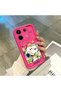 حافظة من السيليكون باللون الأحمر الوردي متوافقة مع هاتف Redmi Note 13 Pro 5G، حافظة بنمط سنوبي مقاومة للصدمات وحماية للكاميرا - 4