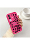 Vivo Y29 4g Compatible Good Luck Written Star and Letter Pattern Fuchsia Pink Silicone Phone Case Shockproof - 2