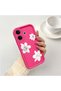 Vivo V60 Lite 4G/5G Compatible Pink Red Silicone Flower Pattern Case Shockproof Camera Protection - 2