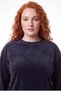 Women's Plus Size Crew Neck Loose Leg Black Tracksuit Set - 3