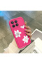 Redmi K90 Compatible Pink Red Silicone Flower Pattern Case Shockproof Camera Protection - 4