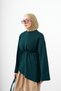 Women's Long Sleeve Asymmetrical Cut T-Shirt Dark Green - 4