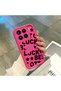 Mi 15 Compatible Good Luck Written Star and Letter Pattern Fuchsia Pink Silicone Phone Case Impact Protection - 4