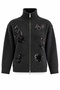 Anthracite Sequined Double Zipper Cardigan 1284