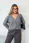 Women's V-Neck Button Detailed Cardigan Gray - 27K 2533